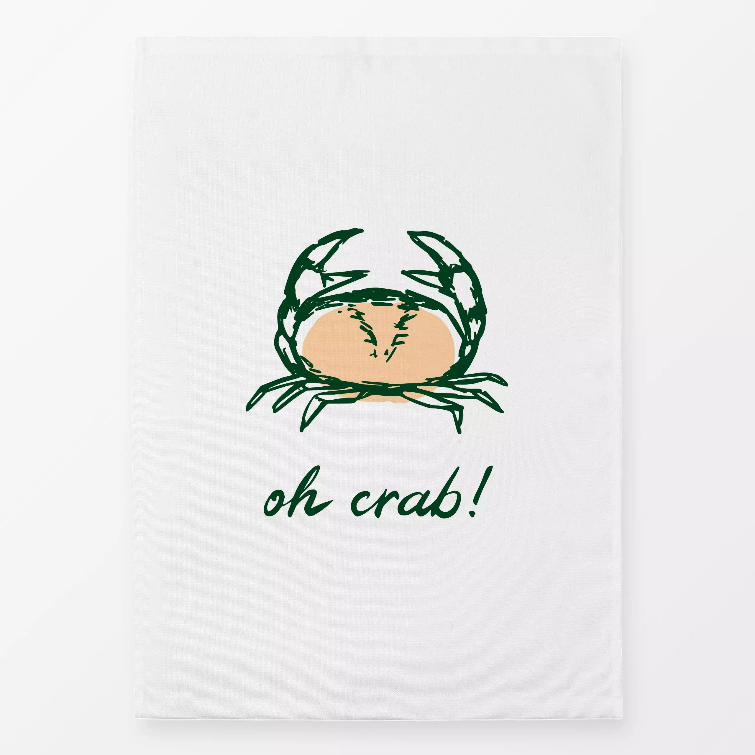 Geschirrtücher Oh crab - Sommer, Tiere, Sprüche & Schriftzüge - von „Barlena"; Strand, Meerestiere, Sommer, Handschrift, Bea...