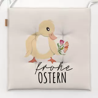 Sitzkissen Frohe Ostern Küken mit Blumen