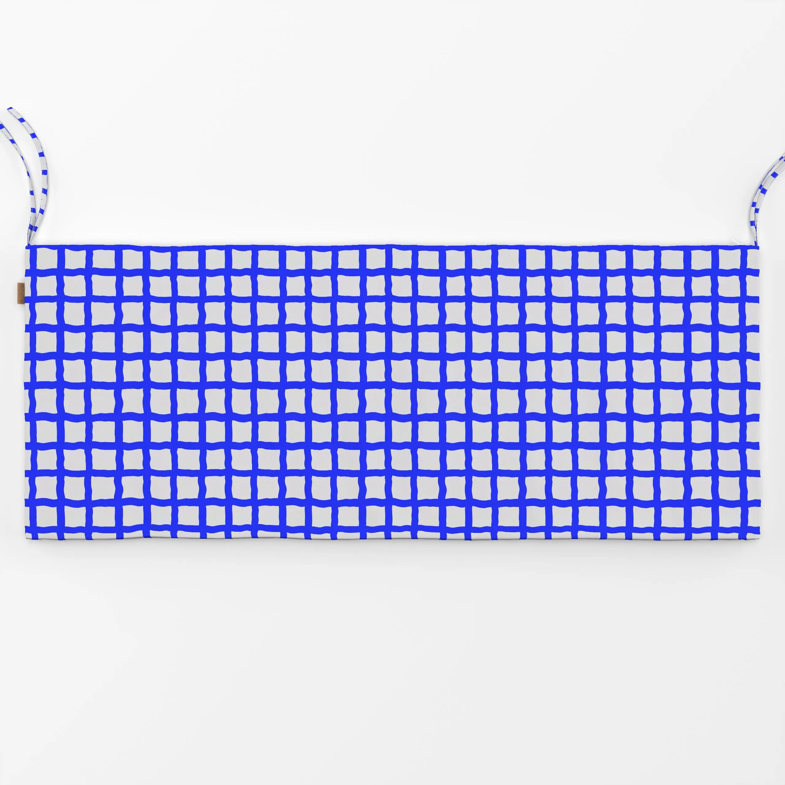 Bankauflage Grid Love 3 - Sommer, Symbole & Muster - von „Studio Memb"; Muster, minimal, Blaugrau, Sommer, gitter, kariert, ...