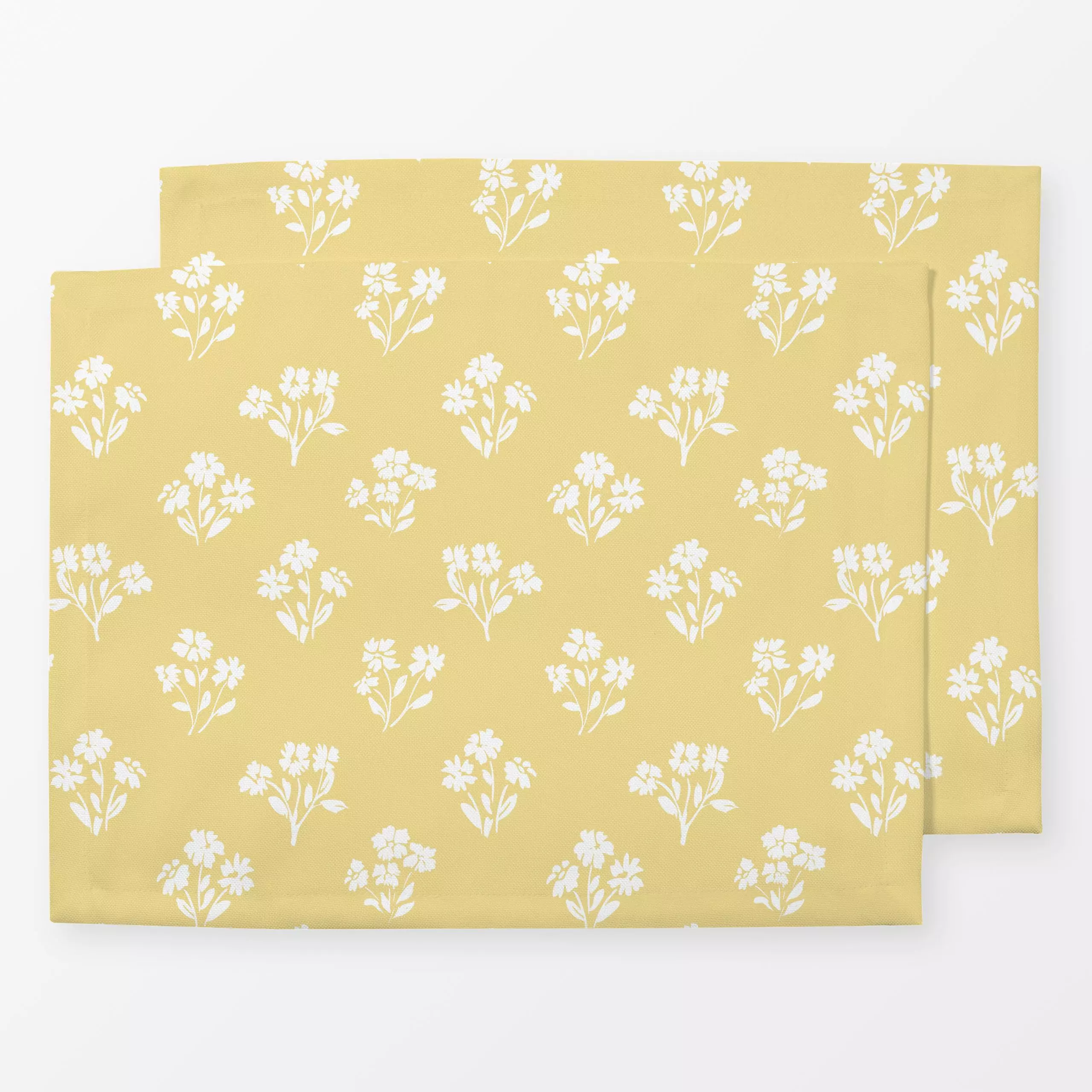 Tischset Landhaus Blumen gelb, Blumen, gemustert, Sommer, von Katrin Graff