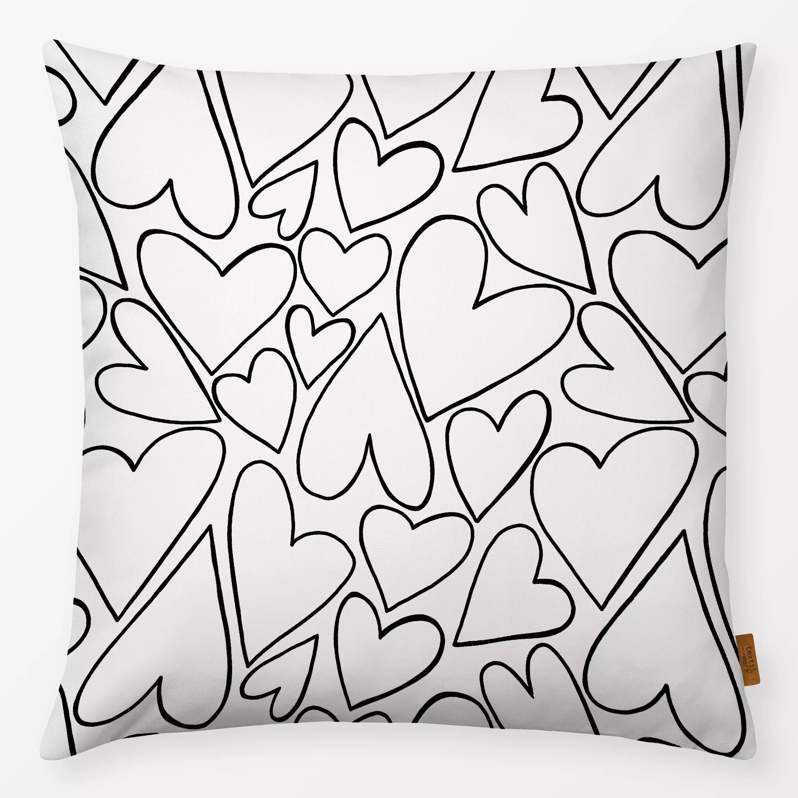 Kissen Herzen Outlines - Liebe, Romantik & Pride, Symbole & Muster, Anlässe, Ostern - von „Studio Kesse"; Love, Herzen, Vale...