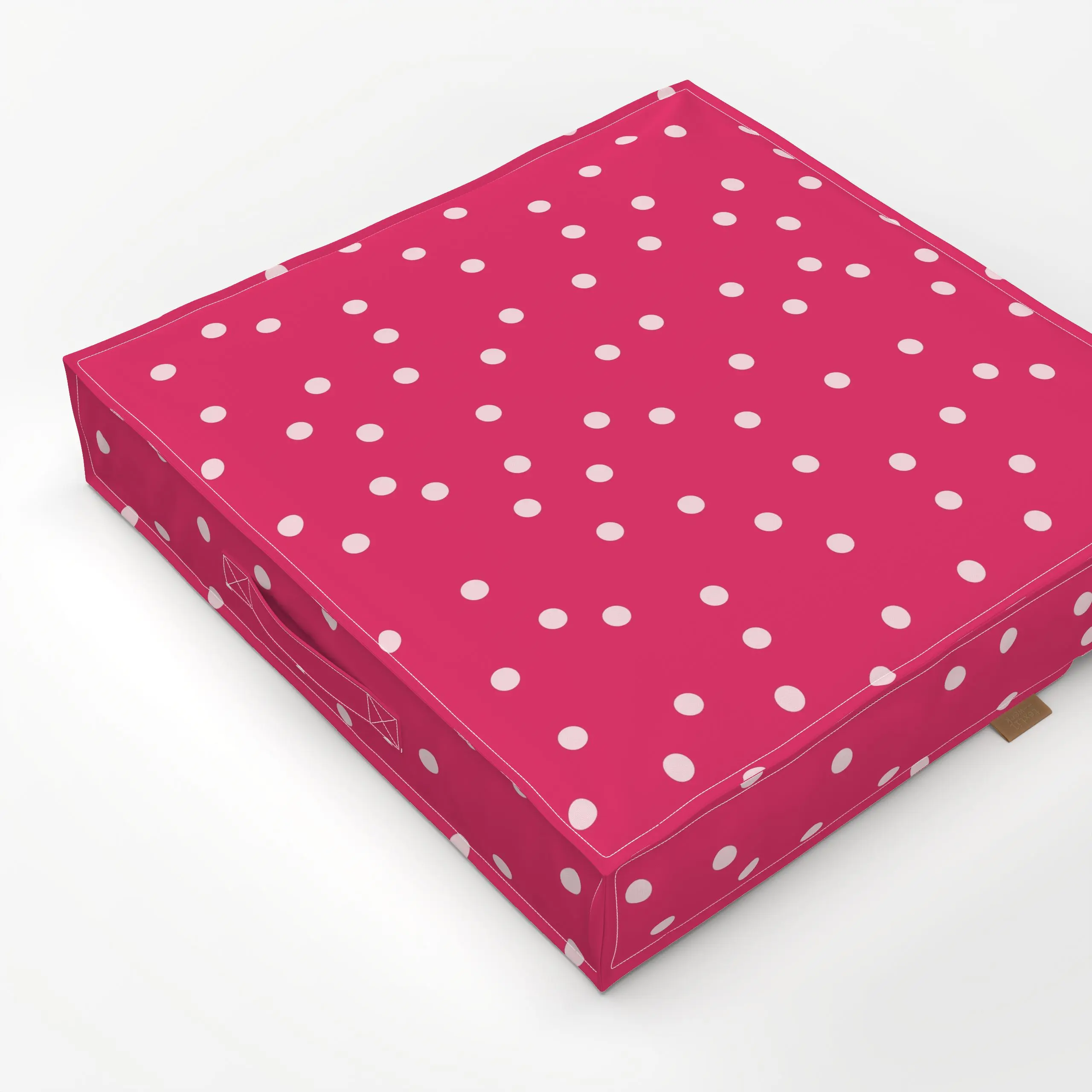 Bodenkissen Punkte rosa auf pink - Symbole & Muster - von „Kathrin Löffler"; Punkte, rosa, Dots, pink, gepunktet, fun, Polka...