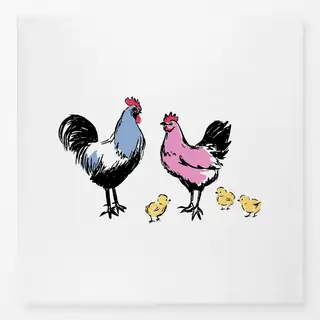 Tischdecke Huhn Hahn und Küken
