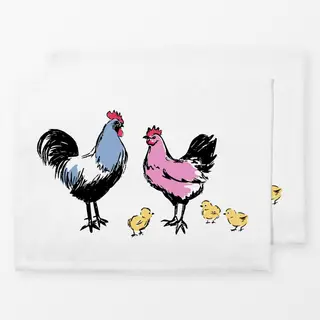Tischset Huhn Hahn und Küken