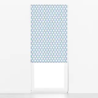 Raffrollo Blumenmuster Blau