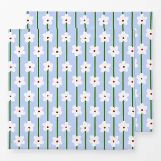 Servietten Blumenmuster Blau