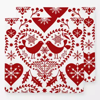 Servietten Nordic Noel Red White