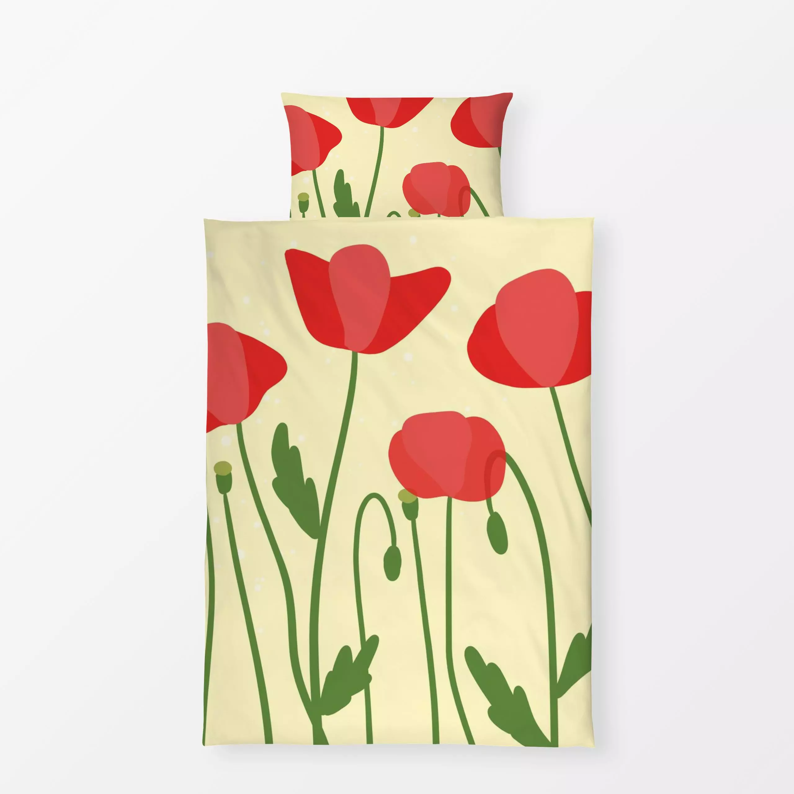 Bettwäsche Wiesenmohn - Sommer, Pflanzen & Botanik - von „Julia Reyelt"; minimal, Blumen, Sommerblumen, Sonne, Love, Minimal...