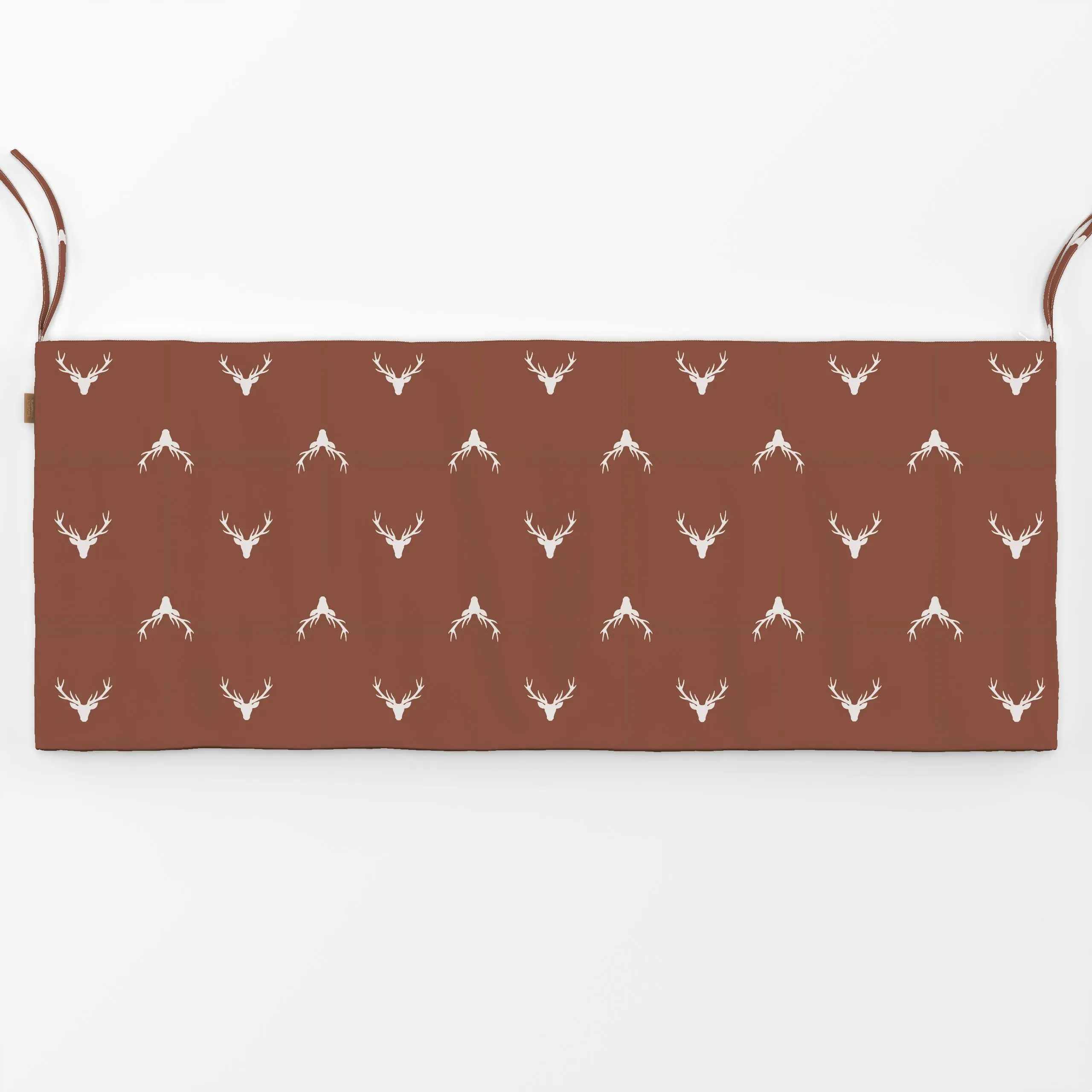 Bankauflage Hirschkopf terrakotta - Herbst, Tiere - von „Katrin Graff"; Wald, Herbst, Hirsch, Waldtiere, Herbstdeko, herbstl...