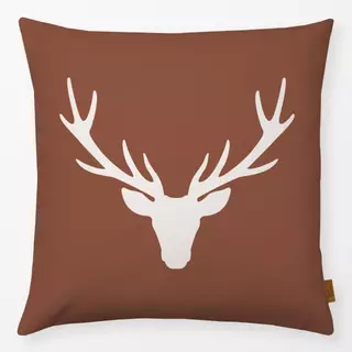 Kissen Hirschkopf terrakotta