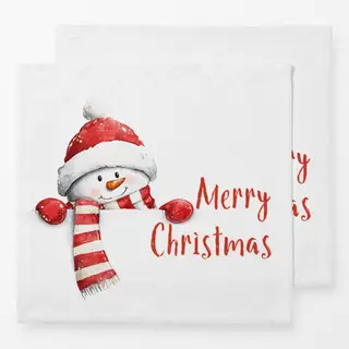 Servietten Schneemann Merry Christmas