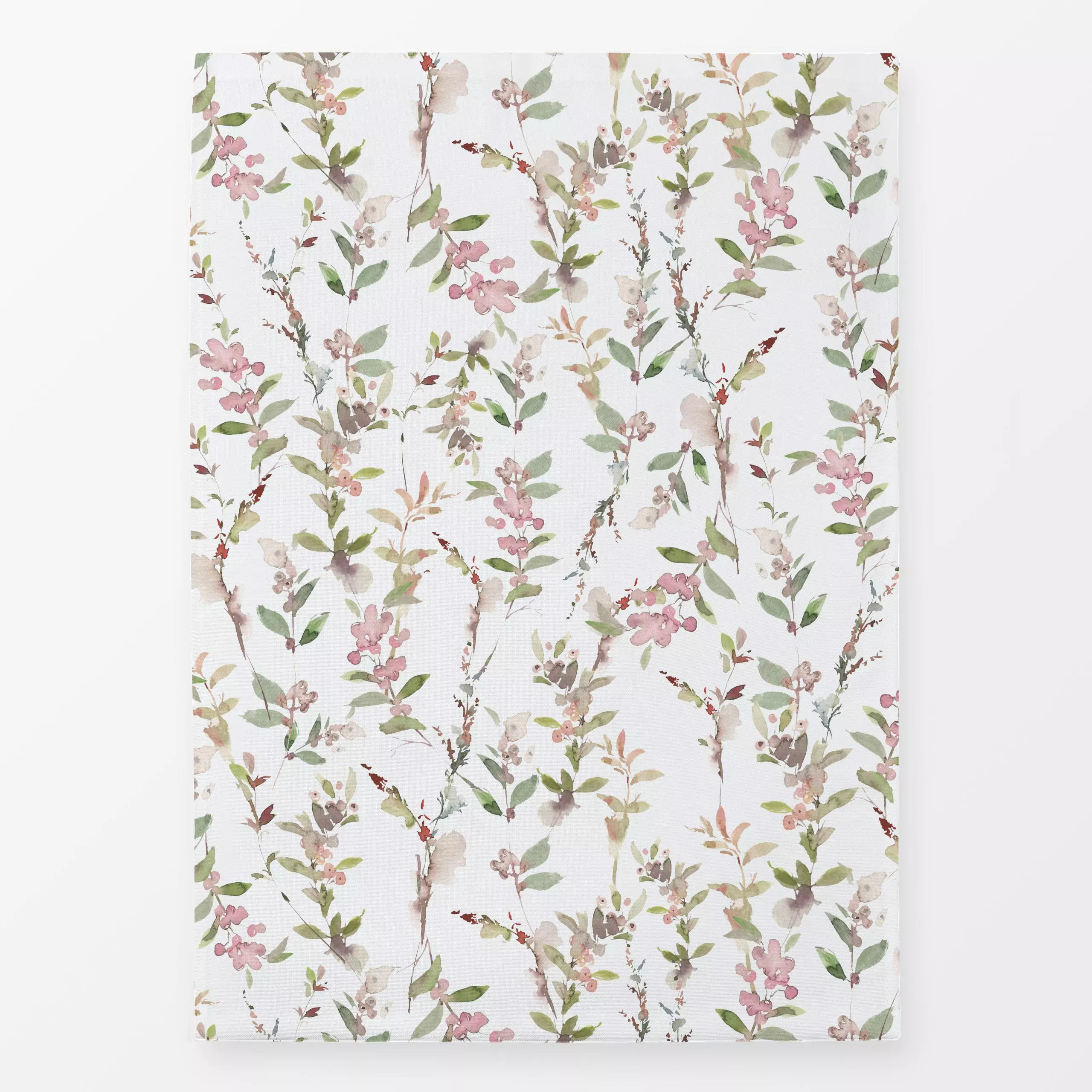 Geschirrtücher Cottagecore Pink Winterberries - Blumen & Florales, Winter - von „Uta Naumann"; Natur, skandinavisch, Zweige,...