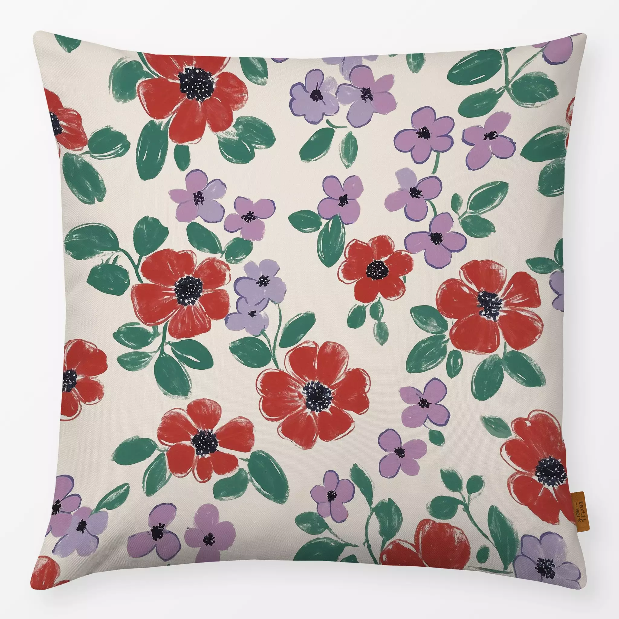 Kissen Kissen Blumen rot rosa