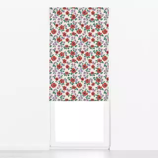 Raffrollo Blumen rot rosa