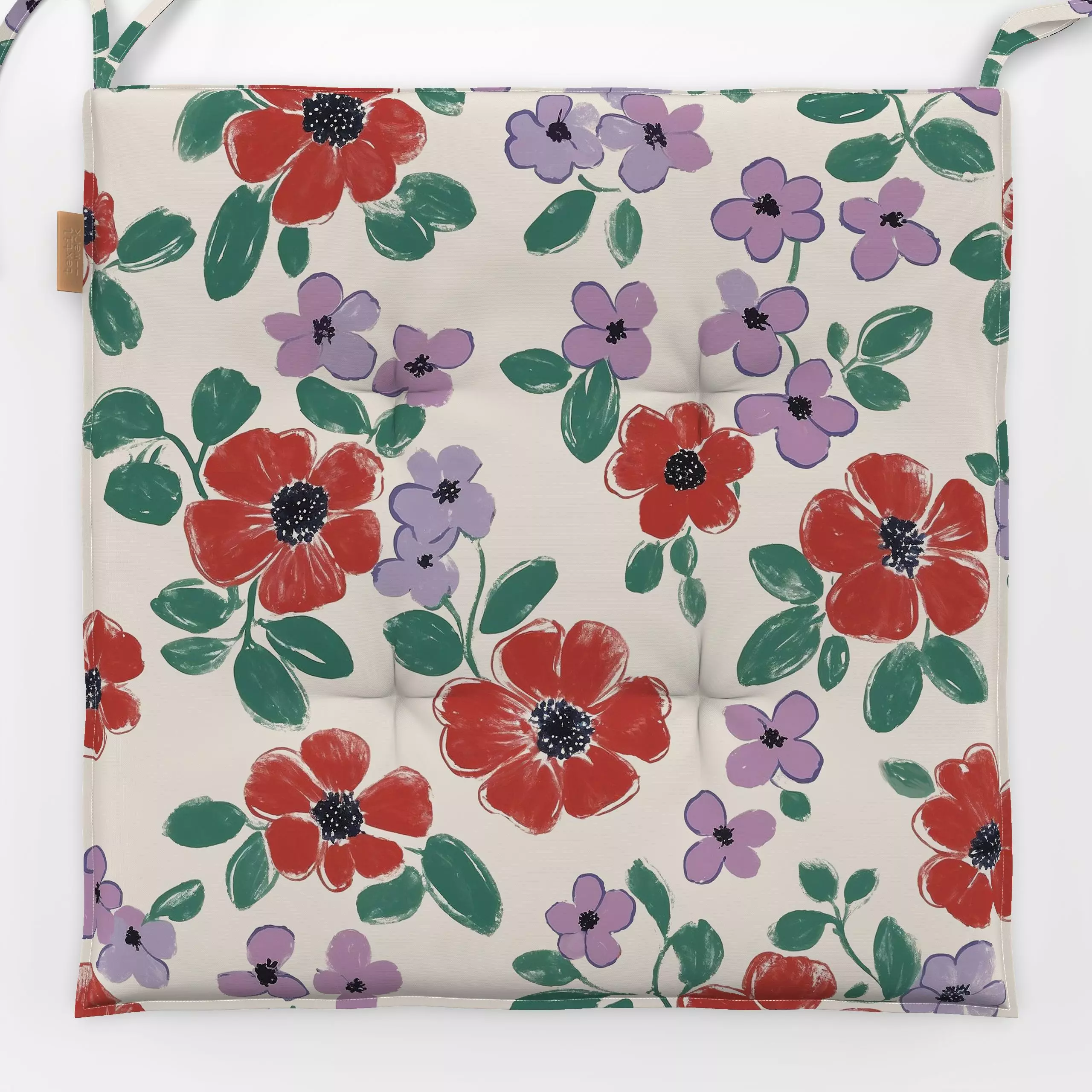 Sitzkissen Blumen rot rosa - Blumen & Florales, Sommer, Symbole & Muster - von „Studio Kesse"; Blumen, Sommer, landhaus, Blu...