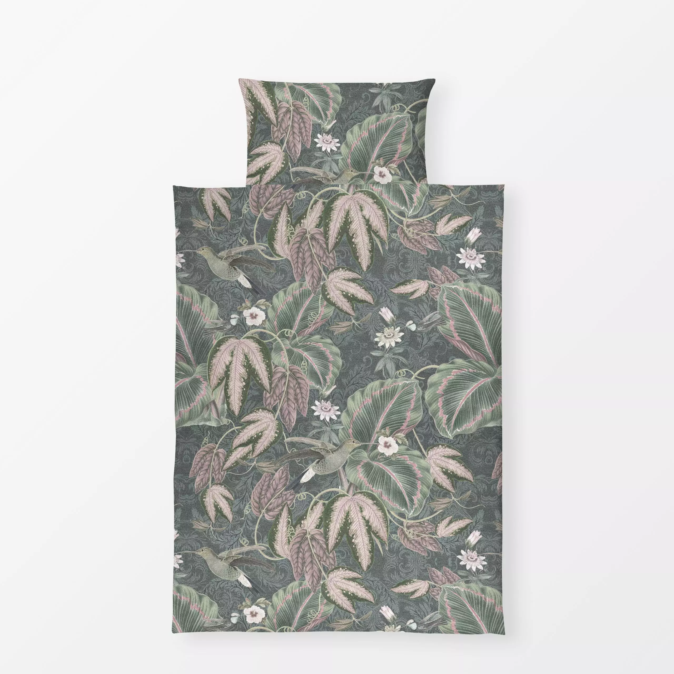 Bettwäsche Botanische Shabby chic Vögel - Tiere, Pflanzen & Botanik, Retro & Vintage - von „Bloomery Decor“; Blumen, Retro, ...
