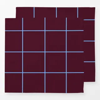 Servietten Kariert Bordaux-Blau