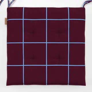 Sitzkissen Kariert Bordaux-Blau