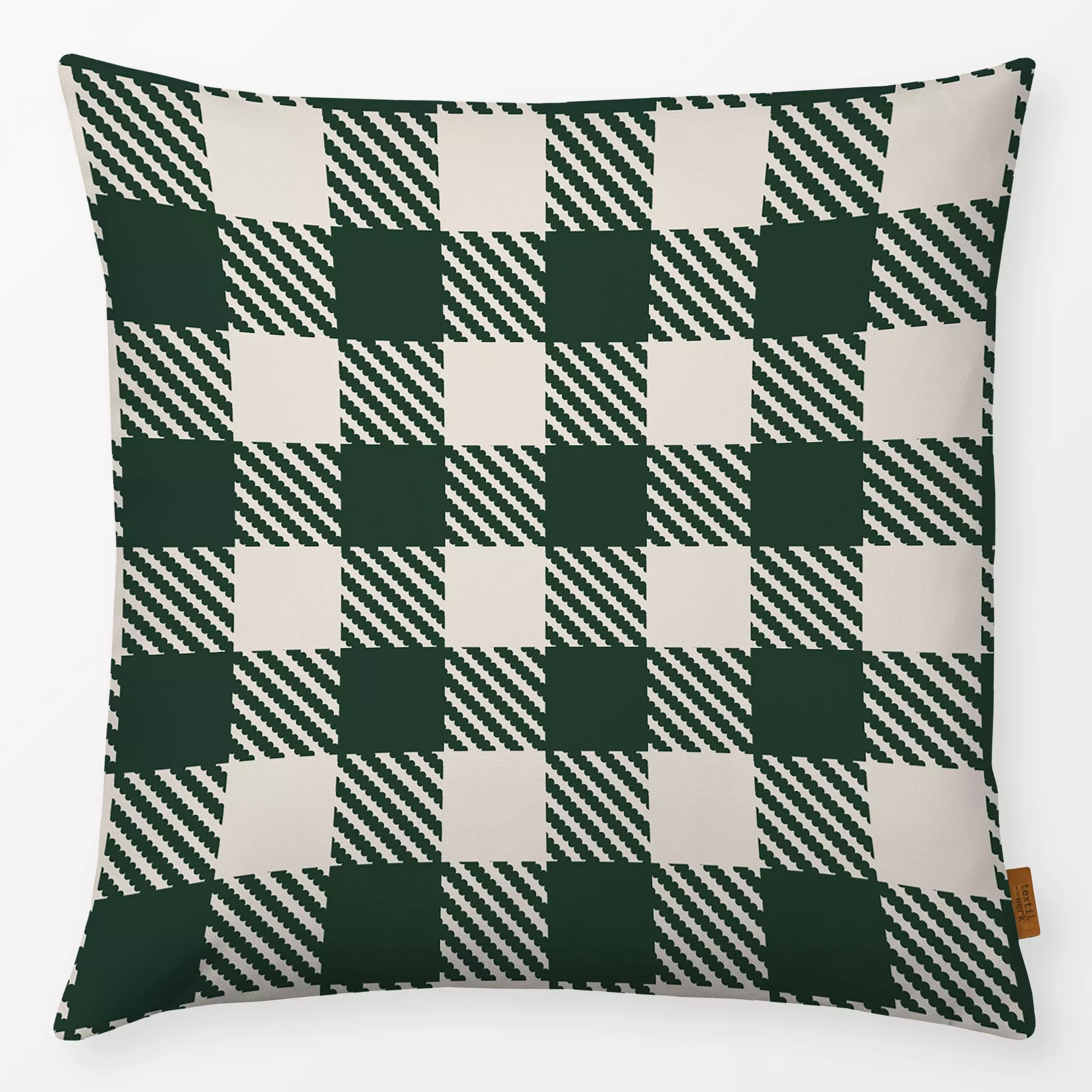 Kissen Weihnachtskaro Grün - Weihnachten, Winter, Symbole & Muster - von „Uta Naumann"; boho, skandinavisch, vintage, grid, ...