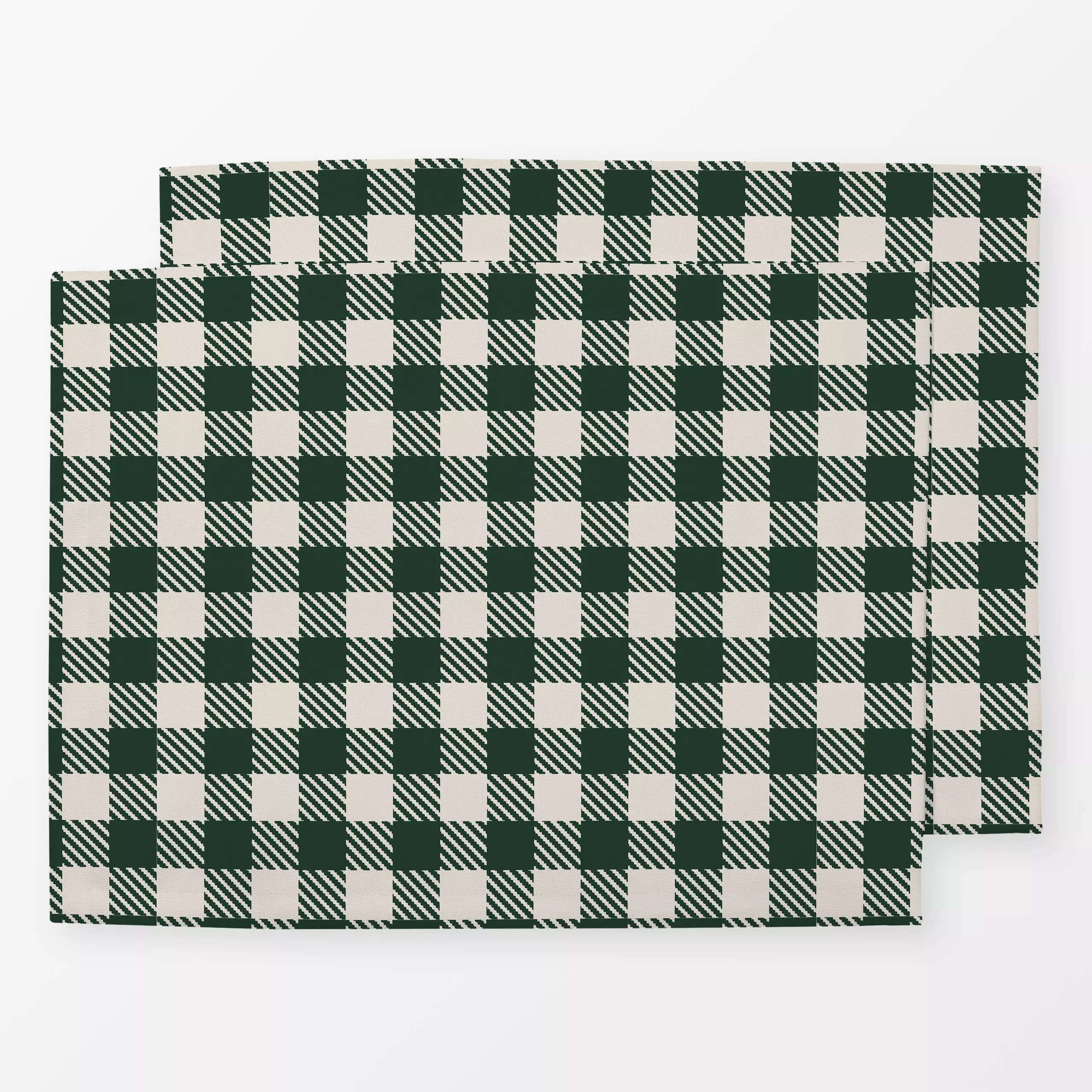 Tischset Weihnachtskaro Grün - Weihnachten, Winter, Symbole & Muster - von „Uta Naumann"; boho, skandinavisch, vintage, grid...
