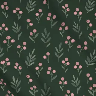 Meterware Winterbeeren grün