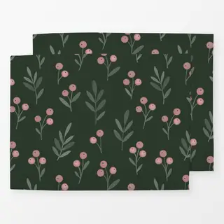 Tischset Winterbeeren grün