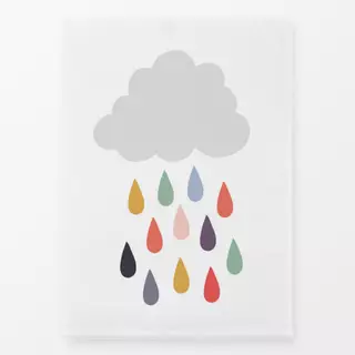 Geschirrtuch Bunter Regen Weiss