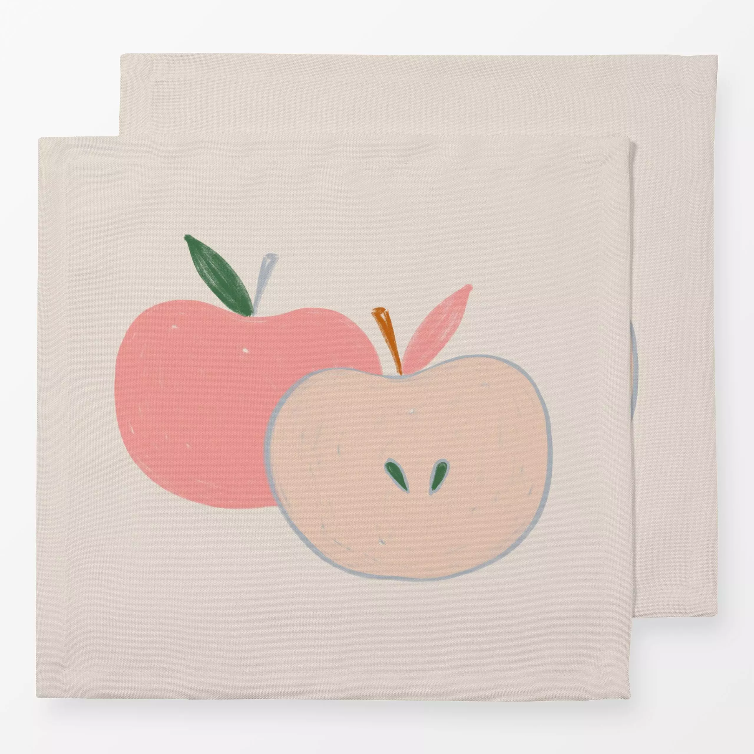 Servietten Apfel Duo rosa - Herbst, Anlässe, Früchte - von „Kruth Design"; Zeichnung, Apfel, Herbst, bunt, Herbstdeko, outdo...