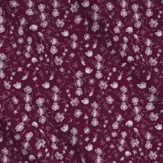 Meterware Blumenmuster Burgundy