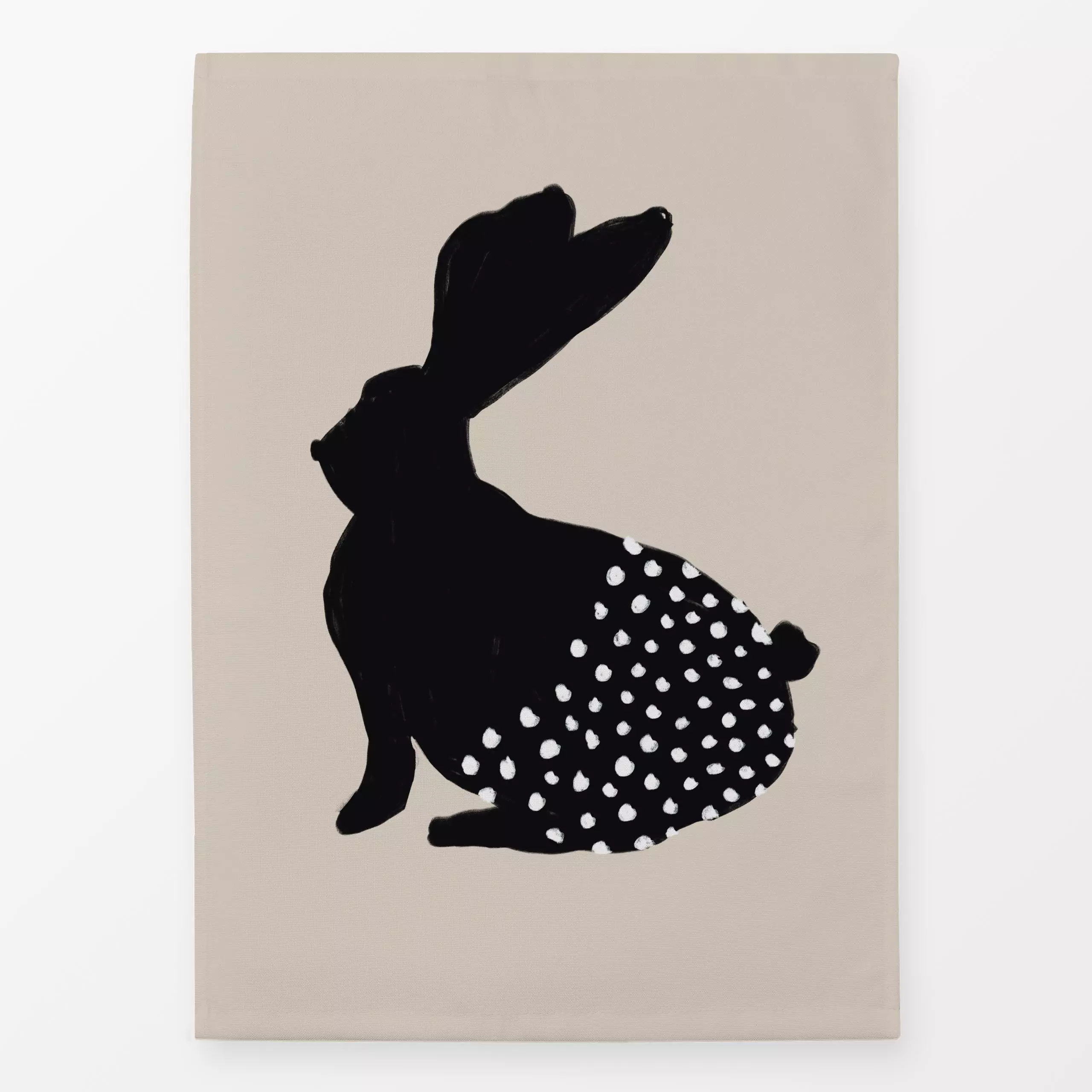 Geschirrtücher Osterhase mit Punkten Beige - Frühling, Anlässe - von „Sophie Augustin Illustration"; Ostern, Osterhase, Happ...