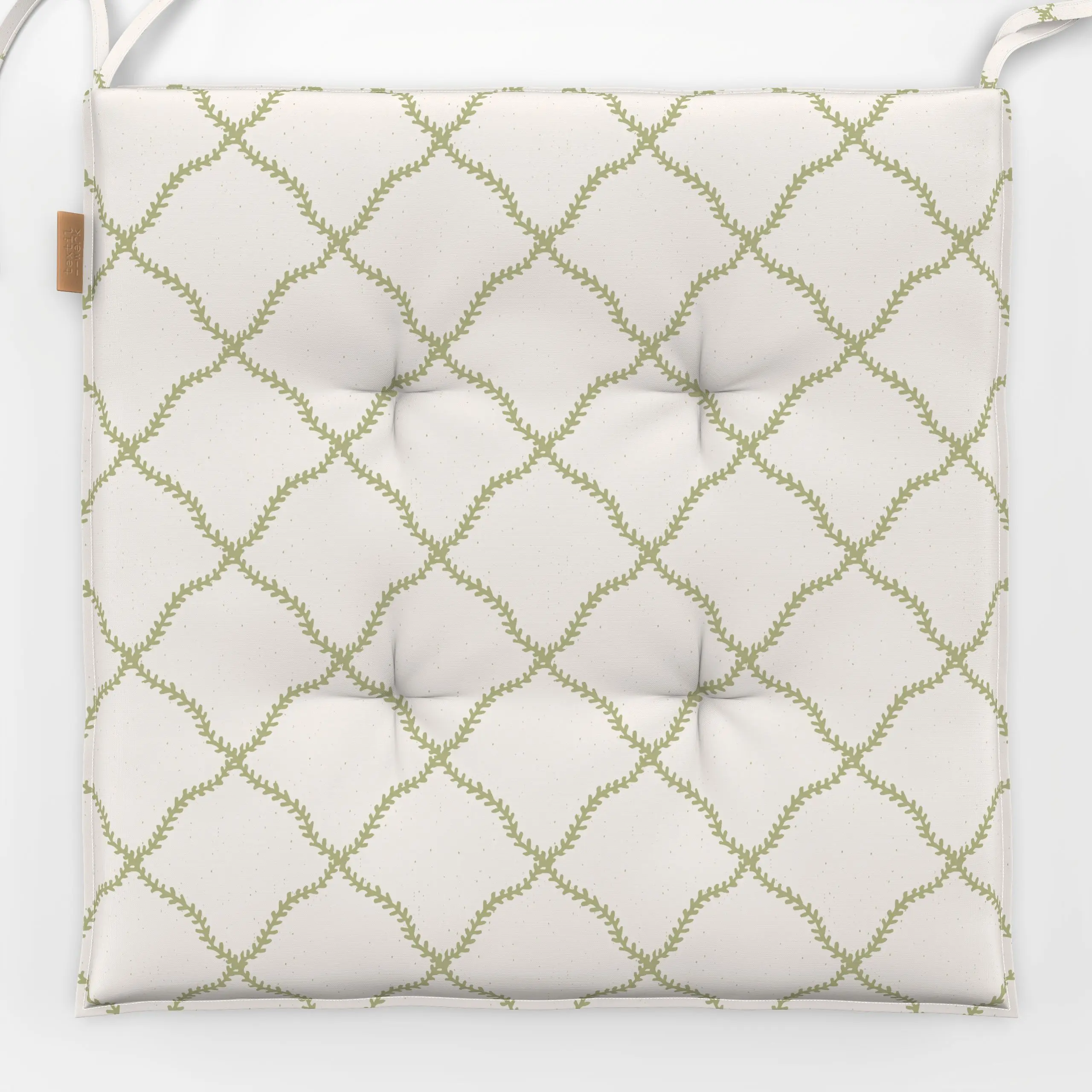 Sitzkissen Vintage Vines Cream - Blumen & Florales, Symbole & Muster, Pflanzen & Botanik - von „Barlena"; Blätter, vintage, ...