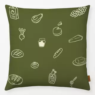 Kissen Brotzeit Pattern Beige Green