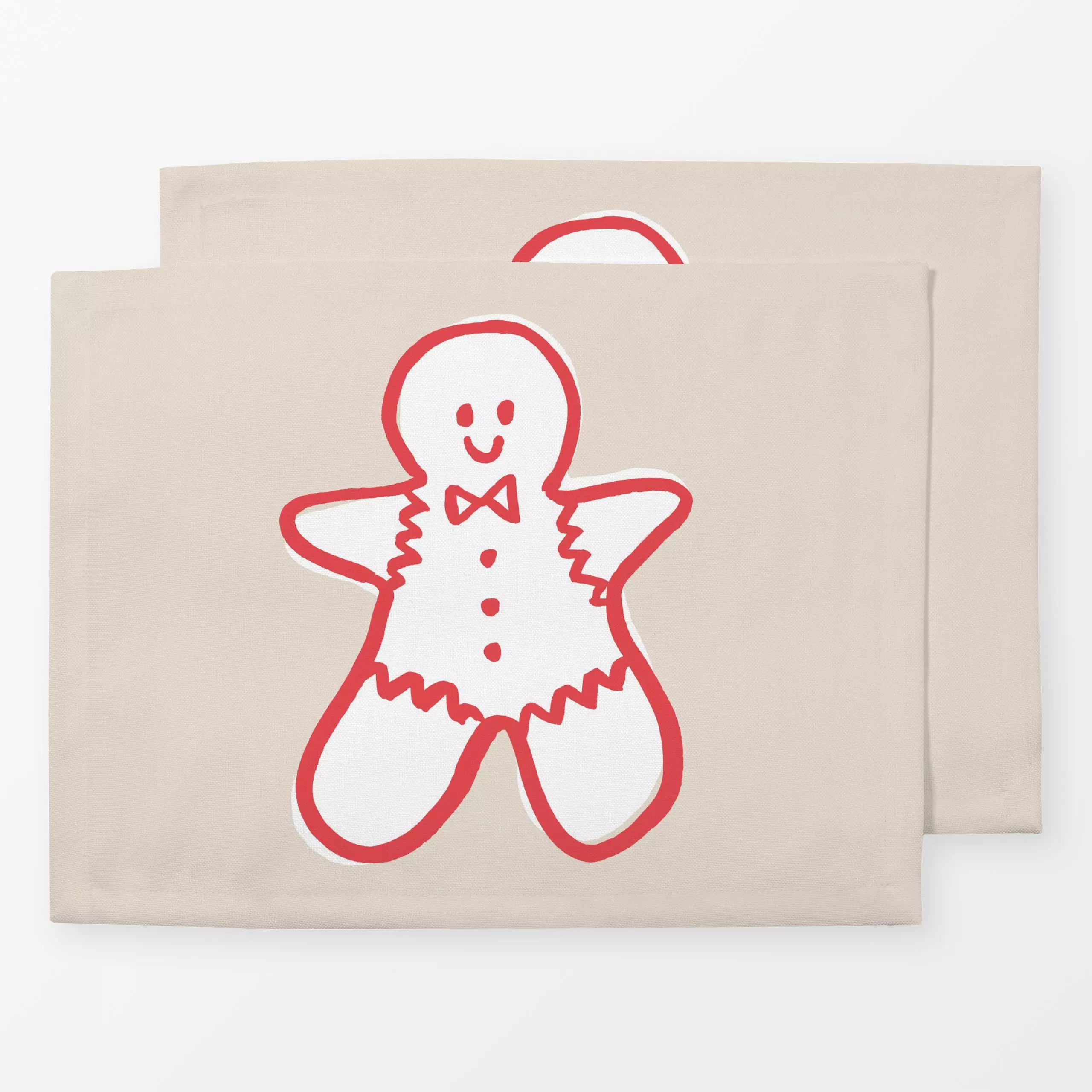 Tischset Lebkuchenmann beige - Weihnachten, Winter, Küche, Essen & Trinken - von „Janna Schipper"; Kinder, Weihnachten, Wint...