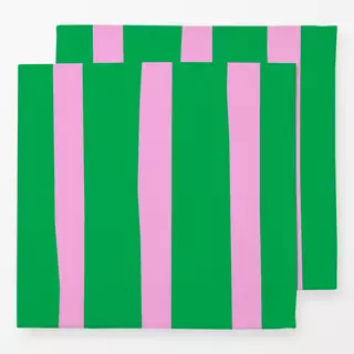 Servietten Big stripes pink green