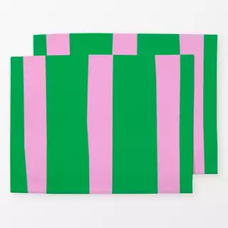 Tischset Big stripes pink green