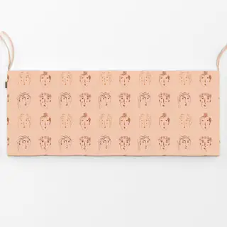 Bankauflage Malerei Gesichter Terracotta