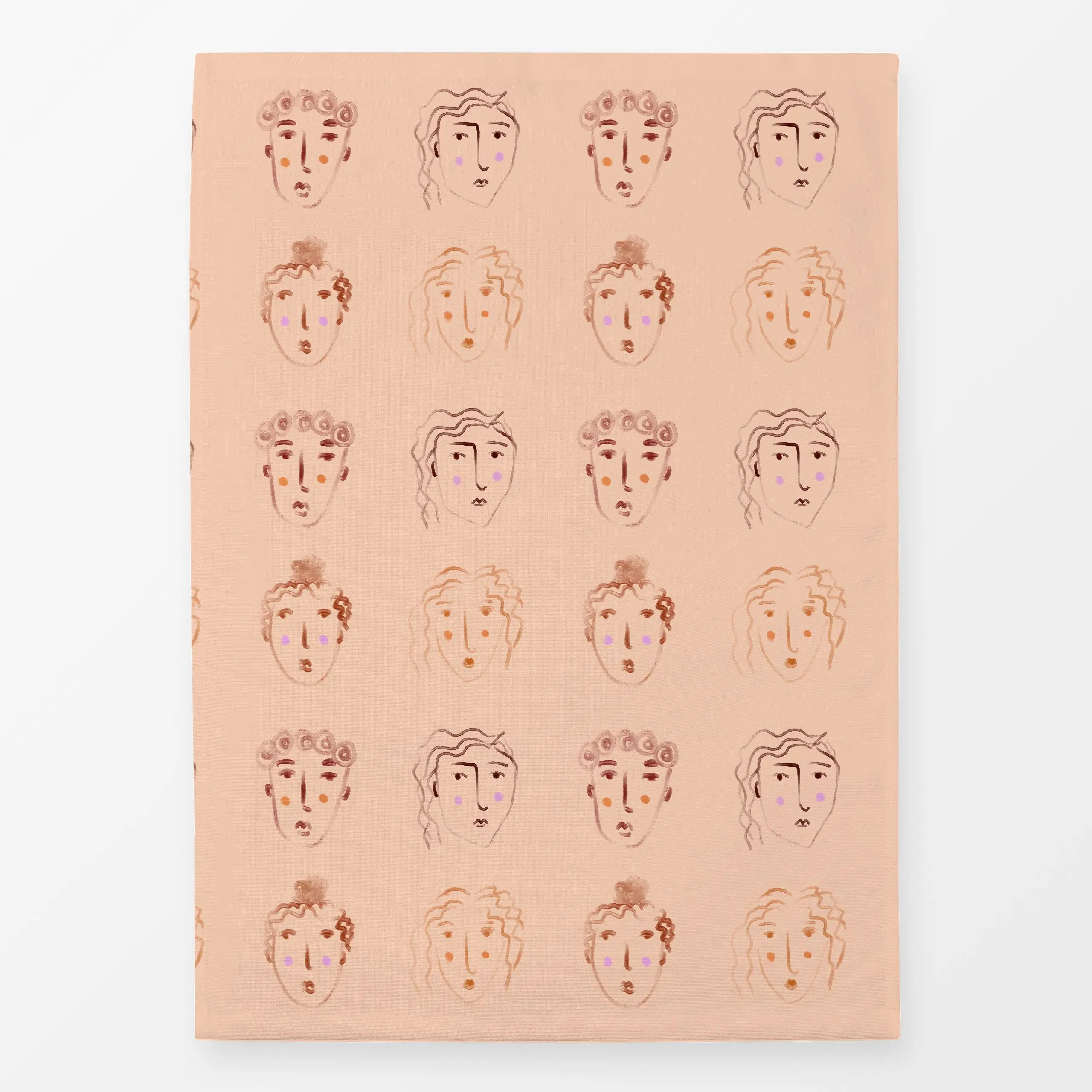 Geschirrtücher Malerei Gesichter Terracotta - Liebe, Romantik & Pride, Sommer, Retro & Vintage - von „Sophie Augustin Illust...