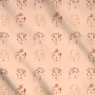 Meterware Malerei Gesichter Terracotta