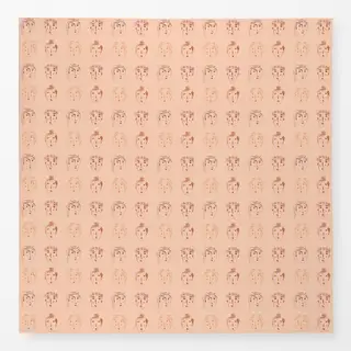 Tischdecke Malerei Gesichter Terracotta