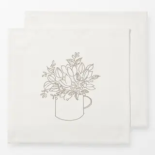 Servietten Blumentopf - Beige Kollektion