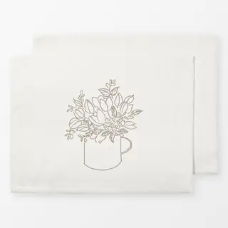 Tischset Blumentopf - Beige Kollektion