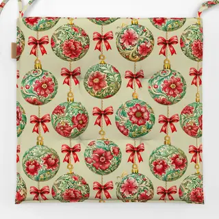 Sitzkissen Vintage Christmas Beige
