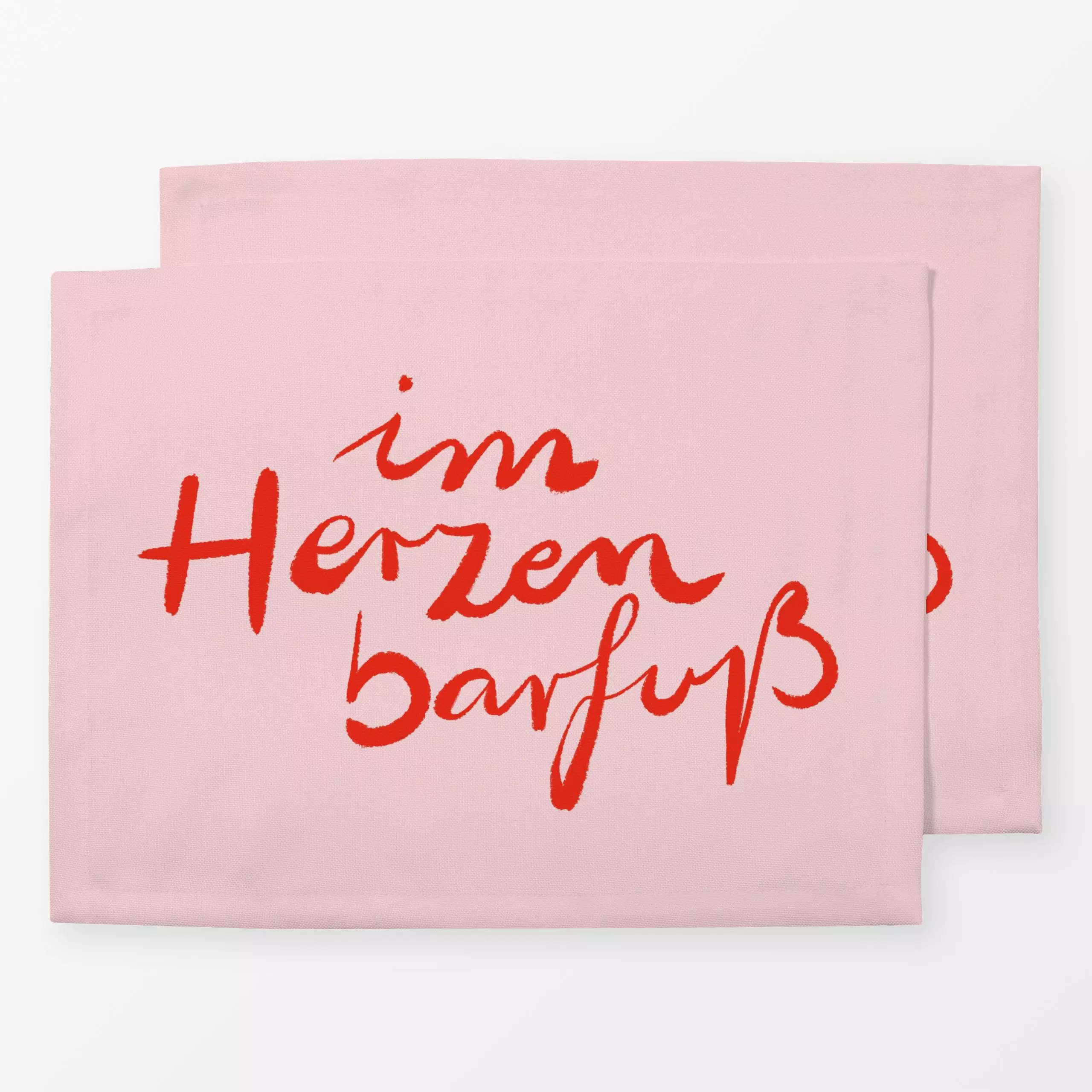 Tischset Im Herzen barfuß, Spruch, von Studio Kesse