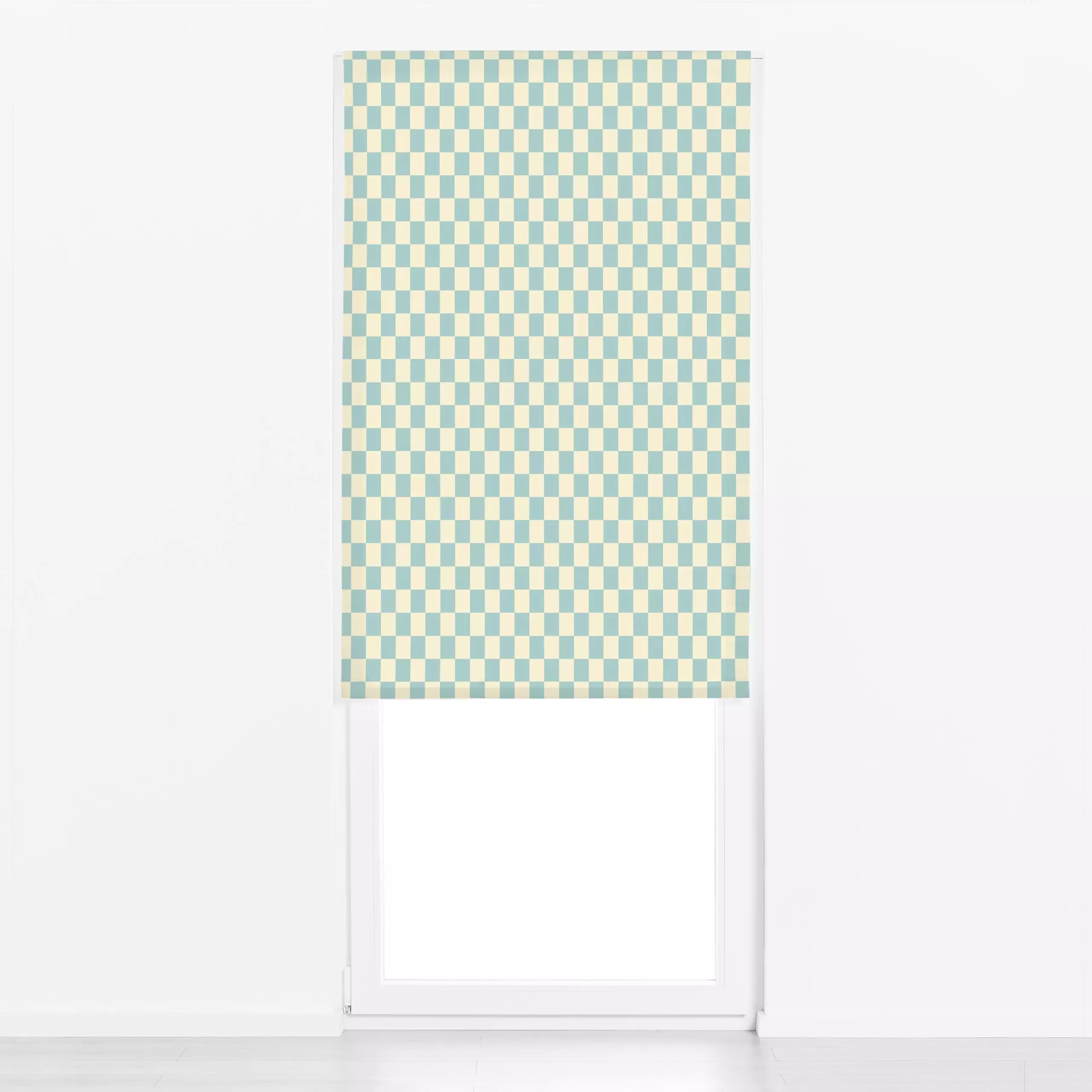 Raffrollo Caroline - Symbole & Muster - von „duundich"; Muster, kleingemustert, graphisch, Retro, Geometrisch, Karo, kariert