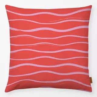Kissen Waves Allover rot