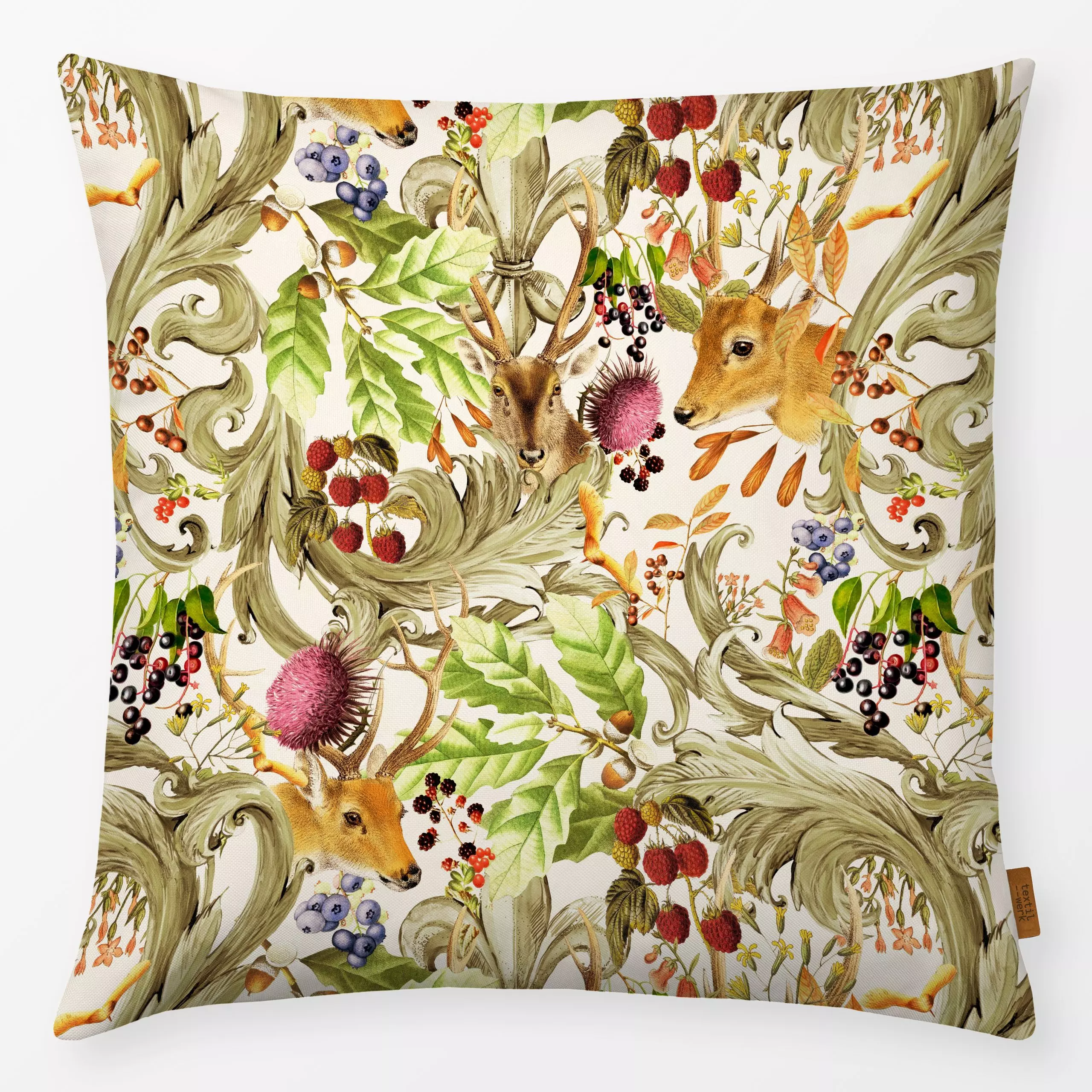 Kissen Mystischer Herbstwald - Blumen & Florales, Tiere, Retro & Vintage - von „Uta Naumann"; Muster, Garten, floral, vintag...
