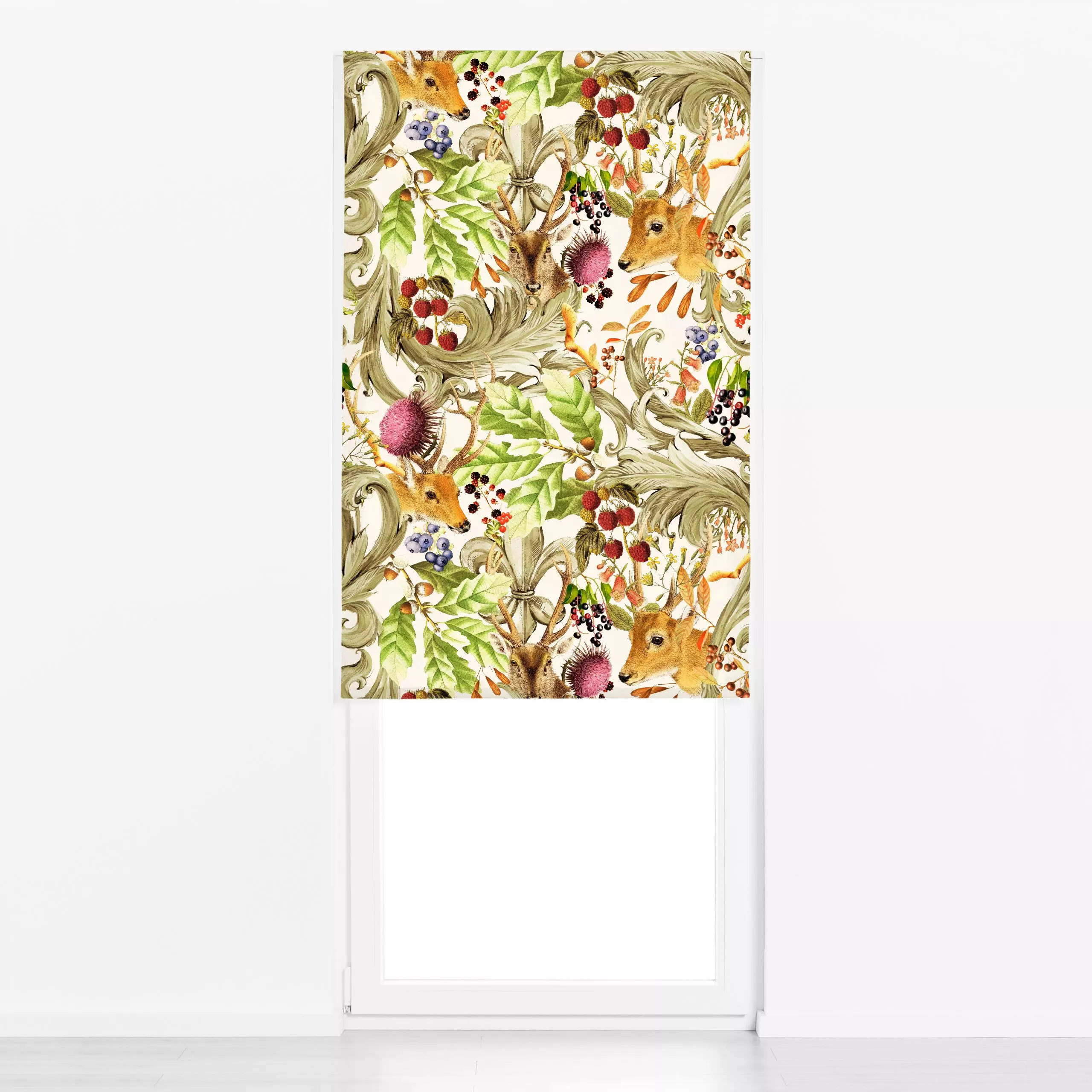 Raffrollo Mystischer Herbstwald - Blumen & Florales, Tiere, Retro & Vintage - von „Uta Naumann"; Muster, Garten, floral, vin...