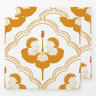 Servietten Hibiskus allover gelb