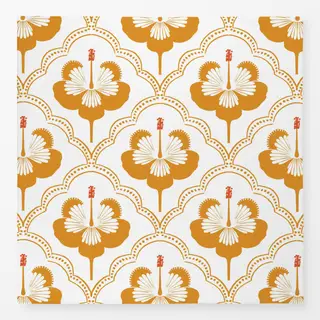 Tischdecke Hibiskus allover gelb