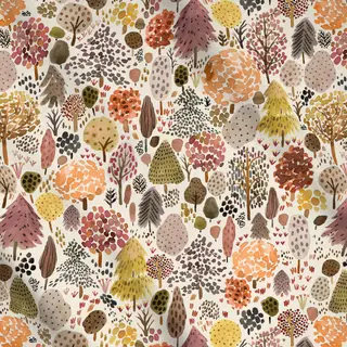 Meterware Autumn Trees Forest Terrakotta